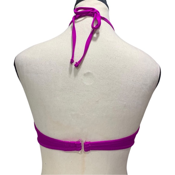 No Boundaries Juniors' Strappy Solid High-Neck Swim Top - Picture 7 of 11